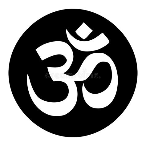 Om Symbol Icon in a Black Circle Stock Illustration - Illustration of spirit, buddha: 154491001