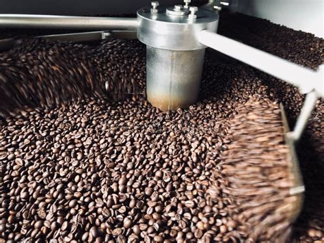 The Process of Roasting Coffee Beans Stock Image - Image of industry ...