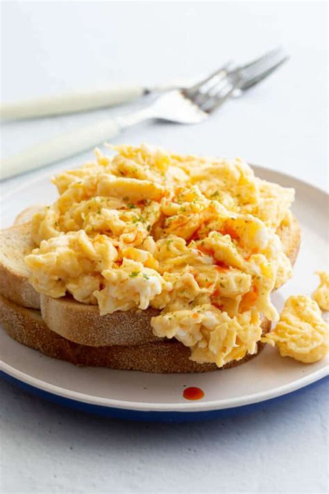 3 Ingredient Miso Butter Scrambled Eggs | Wandercooks