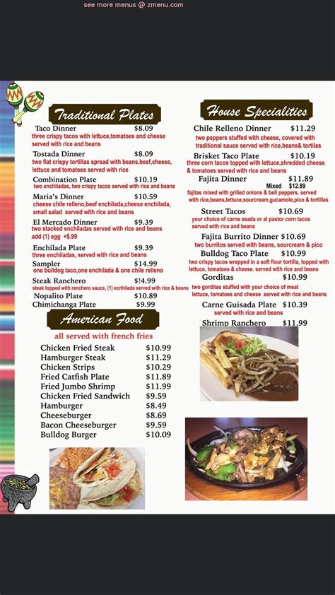 Menu at El Mercado Restaurant, Clyde, S. access road west