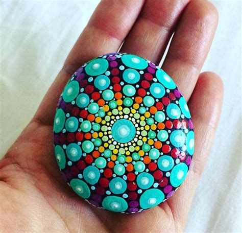 Gorgeous Intricate Hand Painted Mandala Stone | Mandala stones, Painted mandala, Mandala rock art