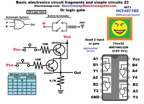 Brief 74HC32 quad 2 input OR gate demonstration Push Button Switch and ...