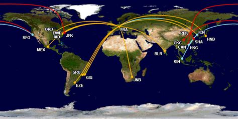 Boeing 747-8 Intercontinental Routes (29 November 2015) - Featured Map - Great Circle Mapper