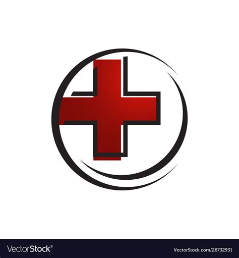 Health care red cross medical logo design logo Vector Image