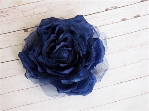 Blue Rose Pin Silk Navy Blue Hair Rose Dark Blue Hair - Etsy | Flowers ...