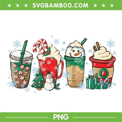 Christmas Coffee Latte PNG, Sweets Winter Cozy Coffee Lovers