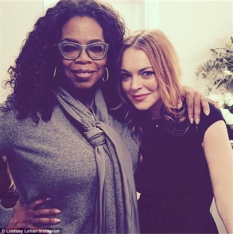 Lindsay Lohan gets support from Oprah Winfrey backstage at Speed-The-Plow | Daily Mail Online