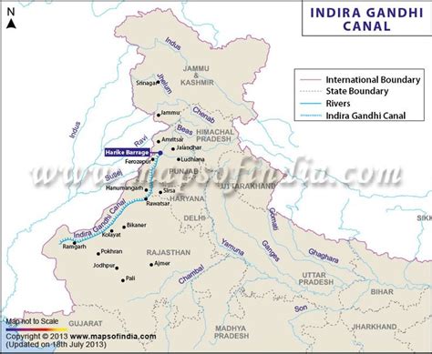 Indira Gandhi Canal Route Map | India Maps | Pinterest