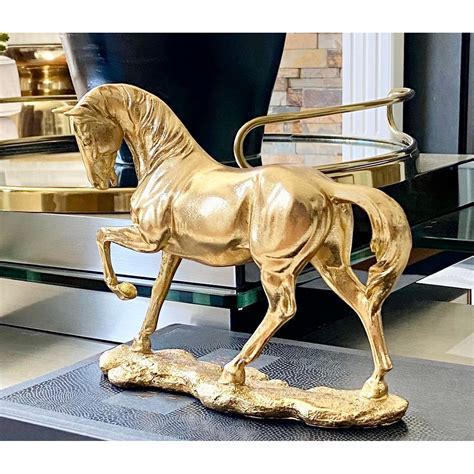 Luxury Golden Horse Animal Ceramic Figurine Decoration Sculpture Statue Gold | Golden horse ...