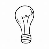 Icona Della Lampadina Del Doodle Disegnata A mano Illustrazione Dello  sketch template