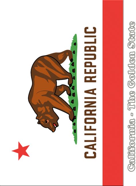 Large, Vertical, Printable California State Flag, from NETSTATE.COM