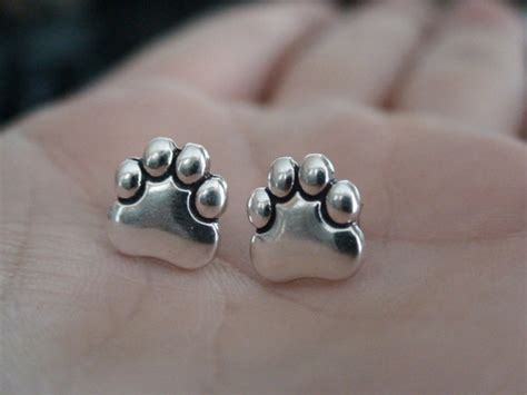 Paw Earrings - Sterling Silver Post Earrings