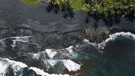 Aerial Footage of a Black Sand Beach · Free Stock Video