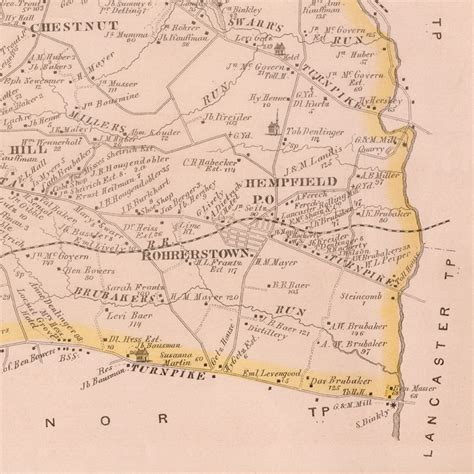 1875 map of East Hempfield Township, Lancaster County, PA – Uncharted ...