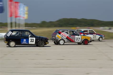 Three Yugo Cars Racing Editorial Photography - Image: 49271757