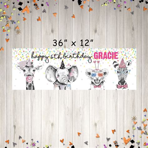 Wild Birthday Party, Happy 6th Birthday, Birthday Name, Birthday Party Banner, 3rd Birthday ...