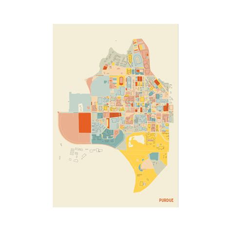 PURDUE UNIVERSITY Campus Map Fine Art Giclée Print Museum - Etsy