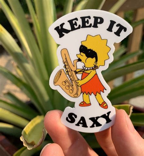 Lisa Simpson Saxophone Keep It Saxy™/ Weatherproof Sticker / - Etsy