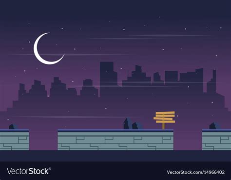 At night city scenery for game background Vector Image