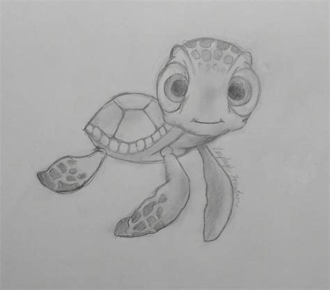 Drawing of Squirt the sea turtle on Finding Nemo by Kayleigh Fountain. | Turtle drawing, Book ...