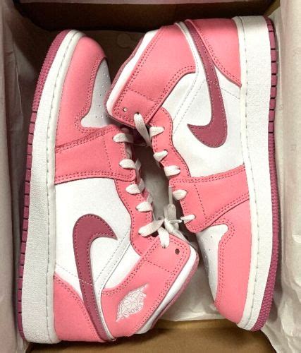 🔥Nike Air Jordan 1 Mid Valentines Day 2023 Coral Pink White - (GS) Size 7Y | eBay in 2023 | Pink ...