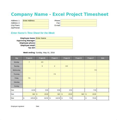 Project Timesheet Examples Format Pdf Examples - Bank2home.com