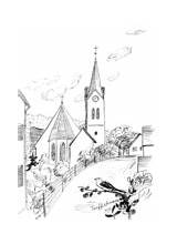 Ave Maria Monastery Deggingen Drawing By Margret Hofheinz Döring  sketch template