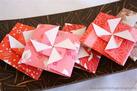 Origami Pinwheel Envelopes - A Spoonful of Sugar