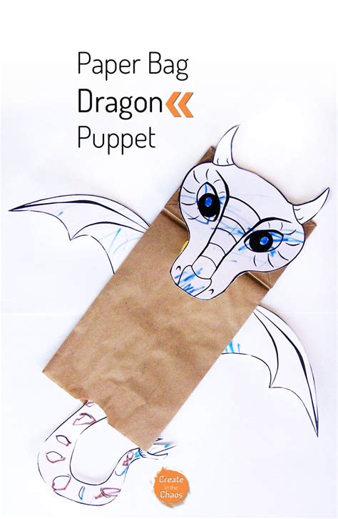 Paper Bag Dragon Puppet - Create in the Chaos