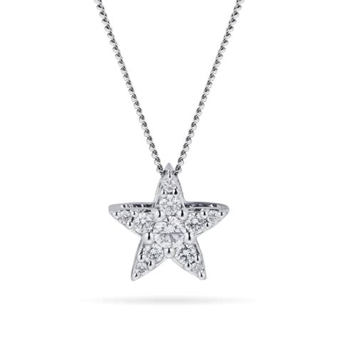 9ct White Gold 0.15ct Diamond Star Pendant | Necklaces | Jewellery ...