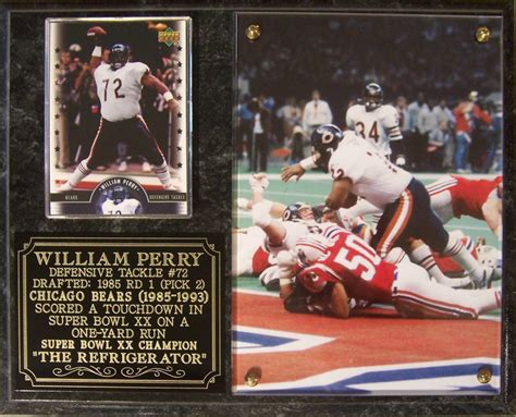 William Perry Photo Card Plaque Chicago Bears Super Bowl XX Champions | eBay