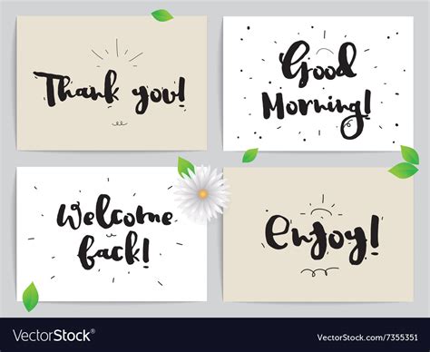 Greeting cards set with calligraphy hand drawn Vector Image