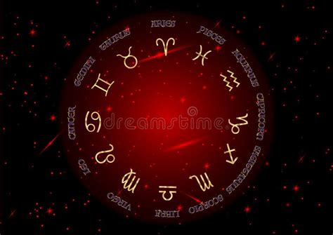 Astrology and Horoscope - Signs of Zodiac Over Night Sky and Stars Dark Night Sky Background ...