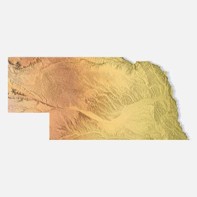 Nebraska Topographic Map Stl Model by Shustrik