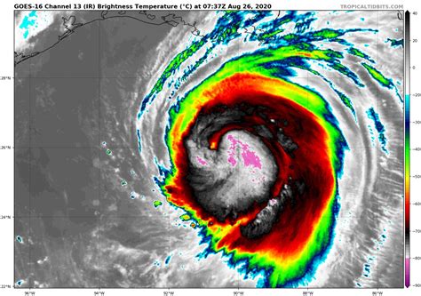 The rapid intensification of hurricane Laura is underway, devastating ...