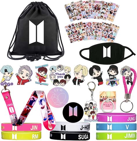 Buy BTS Merch BTS Bangtan Boys Gift Set for ARMY Fans 1 BTS Backpack 1 BTS Face Mask 7 BTS ...