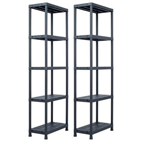 Storage Shelf Rack 2 pieces -Black Plastic | Complete Storage Solutions