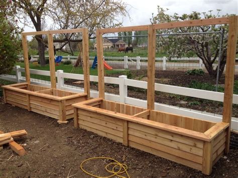 Simple Unpolished Fence Cedar Planter Boxes Nailed With Commercial Planters Also Cedar Wood ...