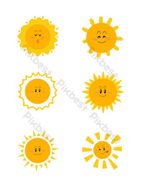 Cartoon Drawing Sun Smiley Emoji Universal Elements PNG Images | AI ...