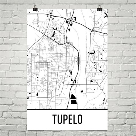 Tupelo MS Map Tupelo Mississippi Art Tupelo Print Tupelo - Etsy