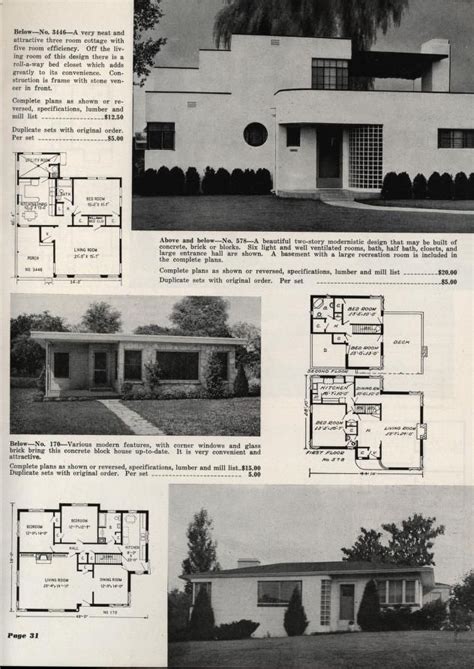 Art Deco style homes from a plan book !!! From the L.F. Garlinghouse Co ...