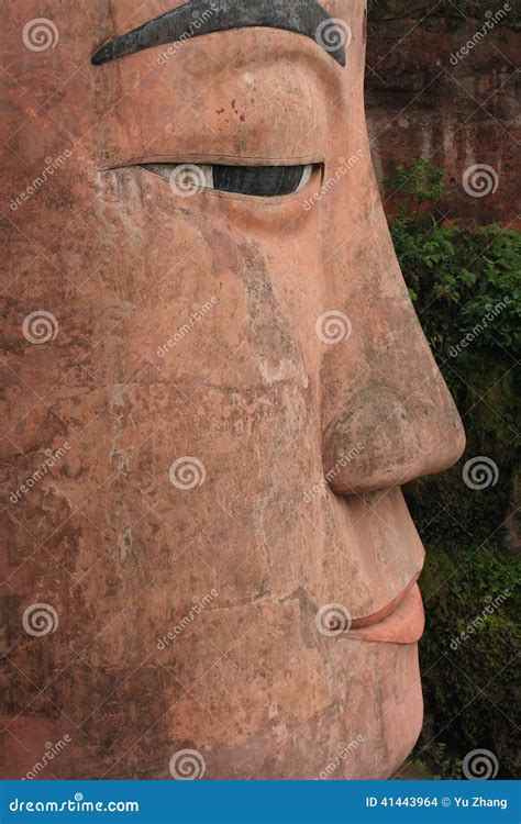 Close Up of the Face of Leshan Giant Buddha Stock Photo - Image of asia, ancient: 41443964