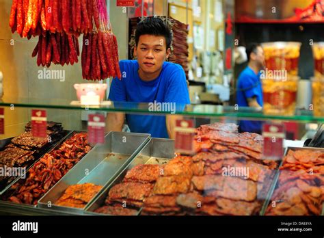 Chinese Pork Food Stall Chinatown Singapore Stock Photo - Alamy