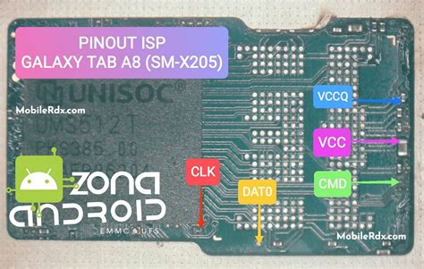 Samsung Galaxy Tab A8 ISP EMMC PinOUT | Test Point