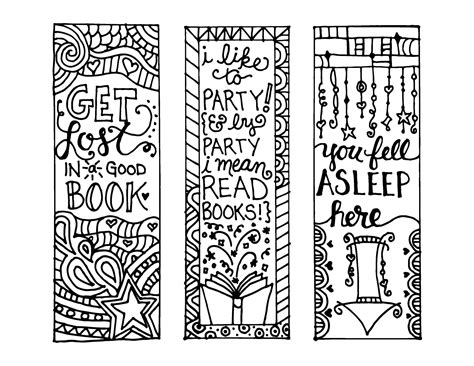 Printable Bookmarks Black And White - Printable Word Searches