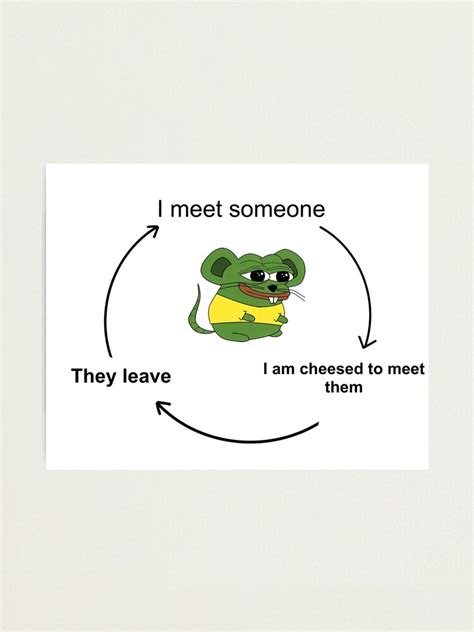 "Cheesed to meet you meme " Photographic Print by PepperArtsy | Redbubble