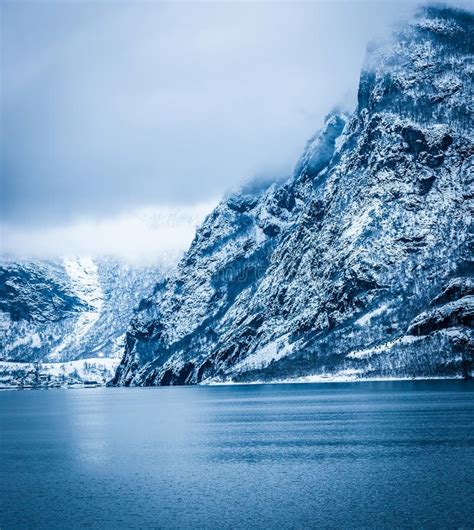 Norwegian Fjords in winter stock photo. Image of nature - 118955542