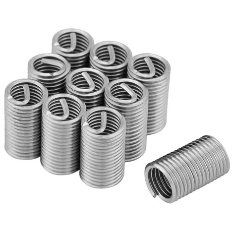 10Pcs Stainless Steel Wire Thread Insert Wire Screw Sleeve Inserts Thread Repair Kit Fastener ...