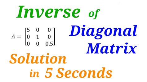 Inverse of Diagonal Matrix | Solution in 5 Seconds | Matrix Trick | 12th MHCET | Mathematics ...