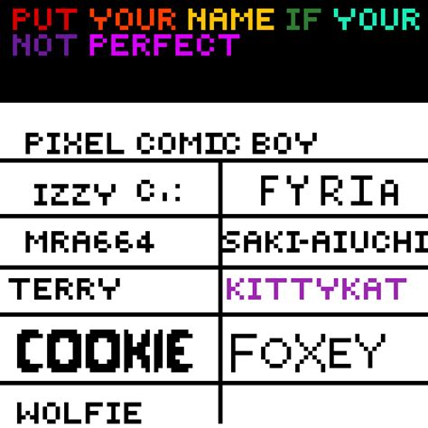 Editing Names - Free online pixel art drawing tool - Pixilart